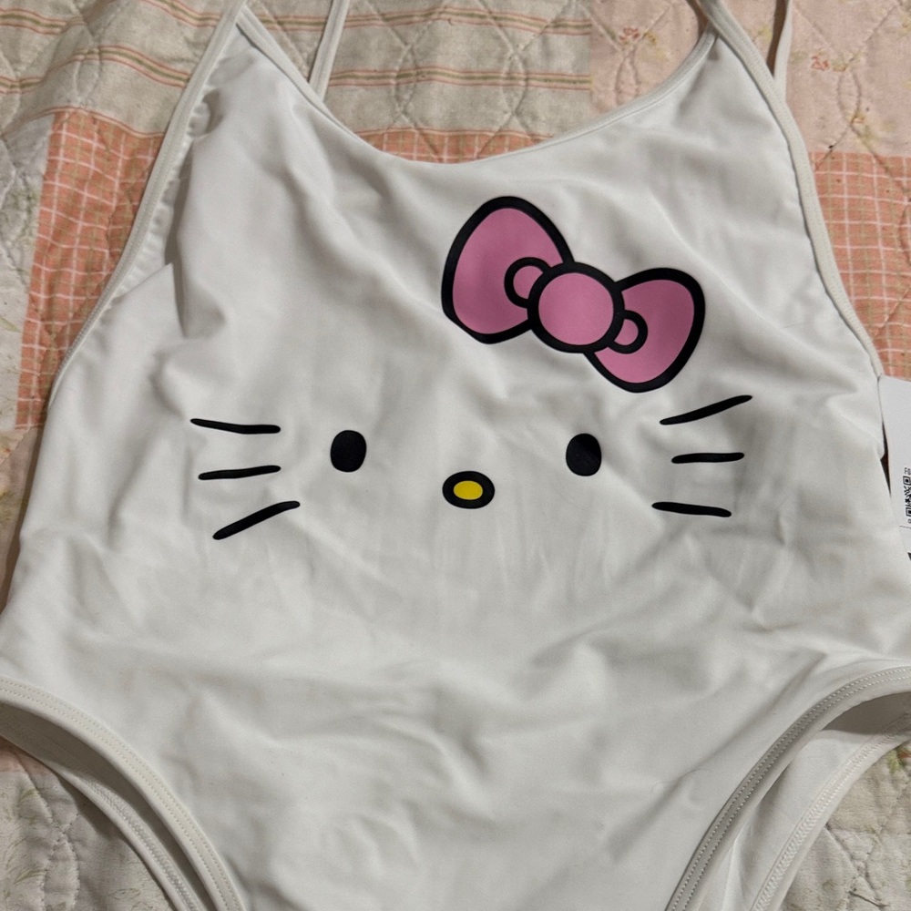 Hello Kitty One Piece Swimsuit - White and Pink